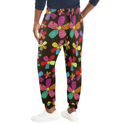 Flower Power Colorful Print Pattern Men's Casual Track Pants