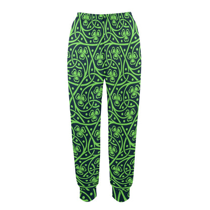 Shamrock Themed Print Women's Casual Track Pants
