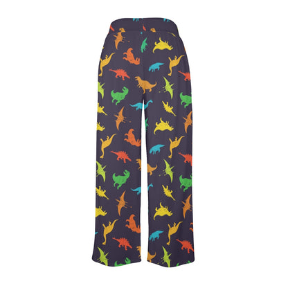 dinosaur Design Print Pattern JJ0105 Women's Wide Leg Lounge Pants