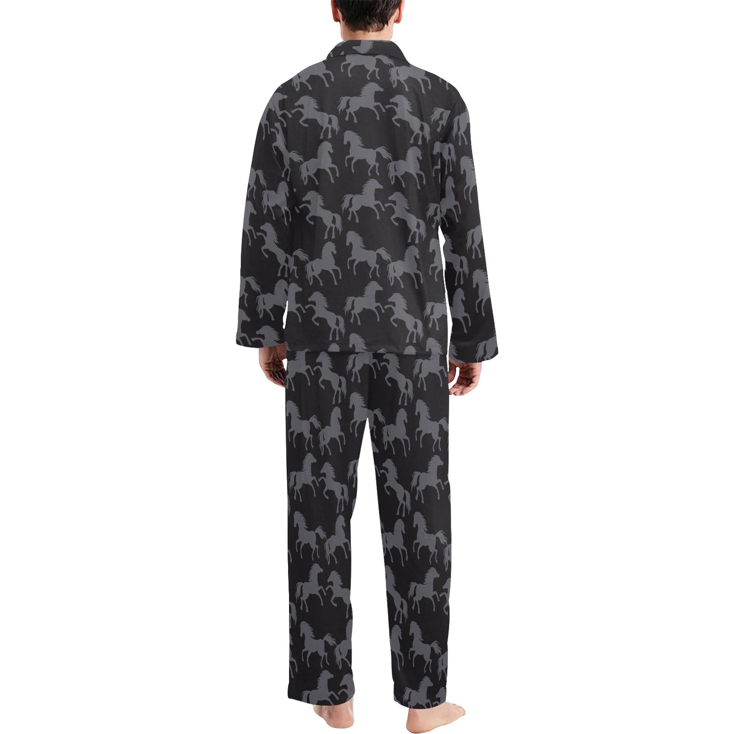 Horse Print Design LKS305 Men's Long Pajama Set