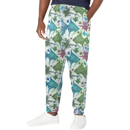 Angelfish Tribal Pattern Print Design 01 Men's Casual Track Pants