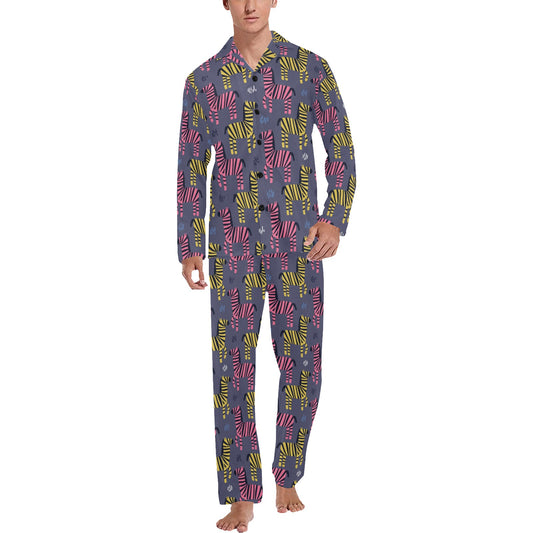 Zebra Print Design LKS303 Men's Long Pajama Set