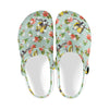 Bird with Red Flower Print Pattern Unisex Clogs Shoes