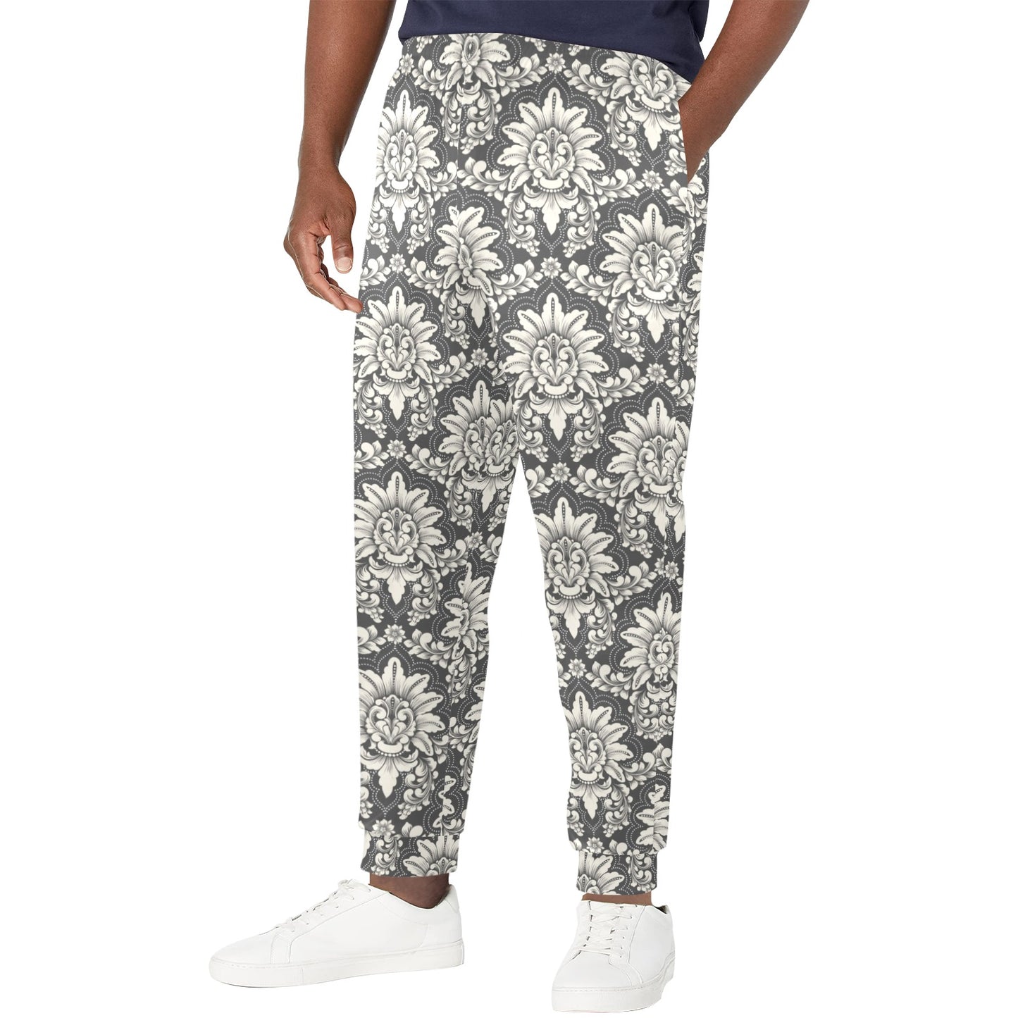 Damask Elegant Print Pattern Men's Casual Track Pants