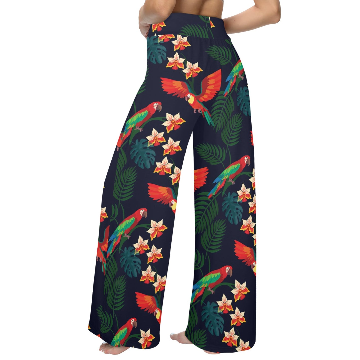 Macaw Pattern Print Design 02 Women's Wide Leg Lounge Pants