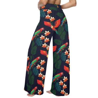 Macaw Pattern Print Design 02 Women's Wide Leg Lounge Pants
