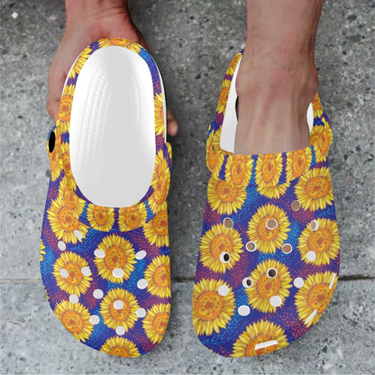 Sunflower Hand Drawn Style Print Unisex Clogs Shoes