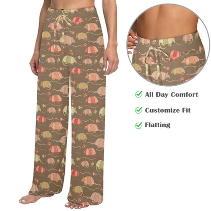 Armadillo Pattern Print Design 04 Women's Wide Leg Lounge Pants