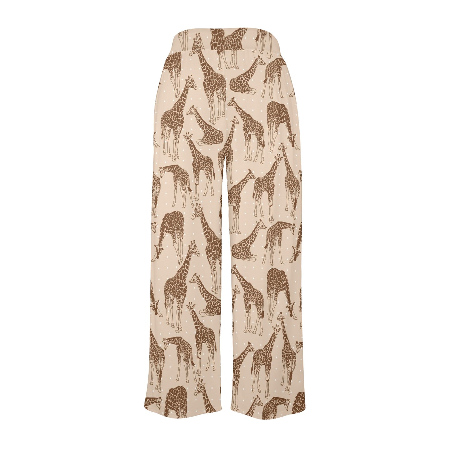 Giraffe Pattern Design Print Women's Wide Leg Lounge Pants