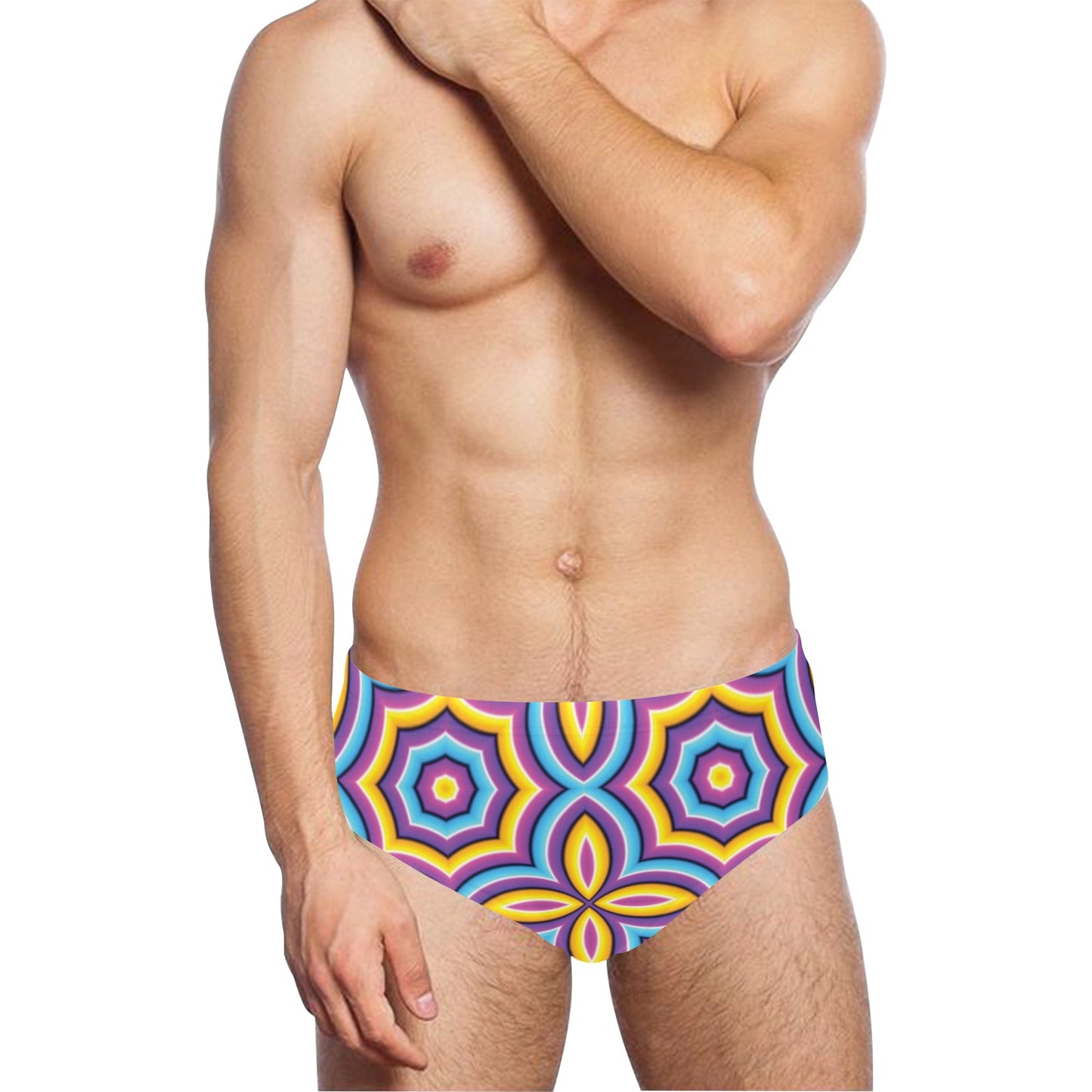 Optical illusion Pattern Print Design A03 Men's Swimming Briefs