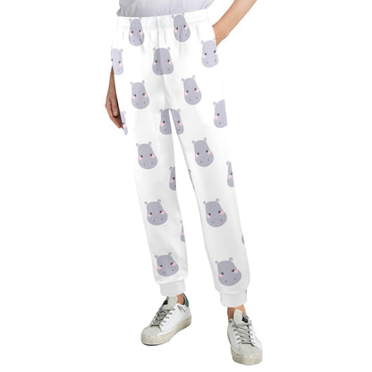 Hippo Design Print Pattern JJ0350 Women's Casual Track Pants