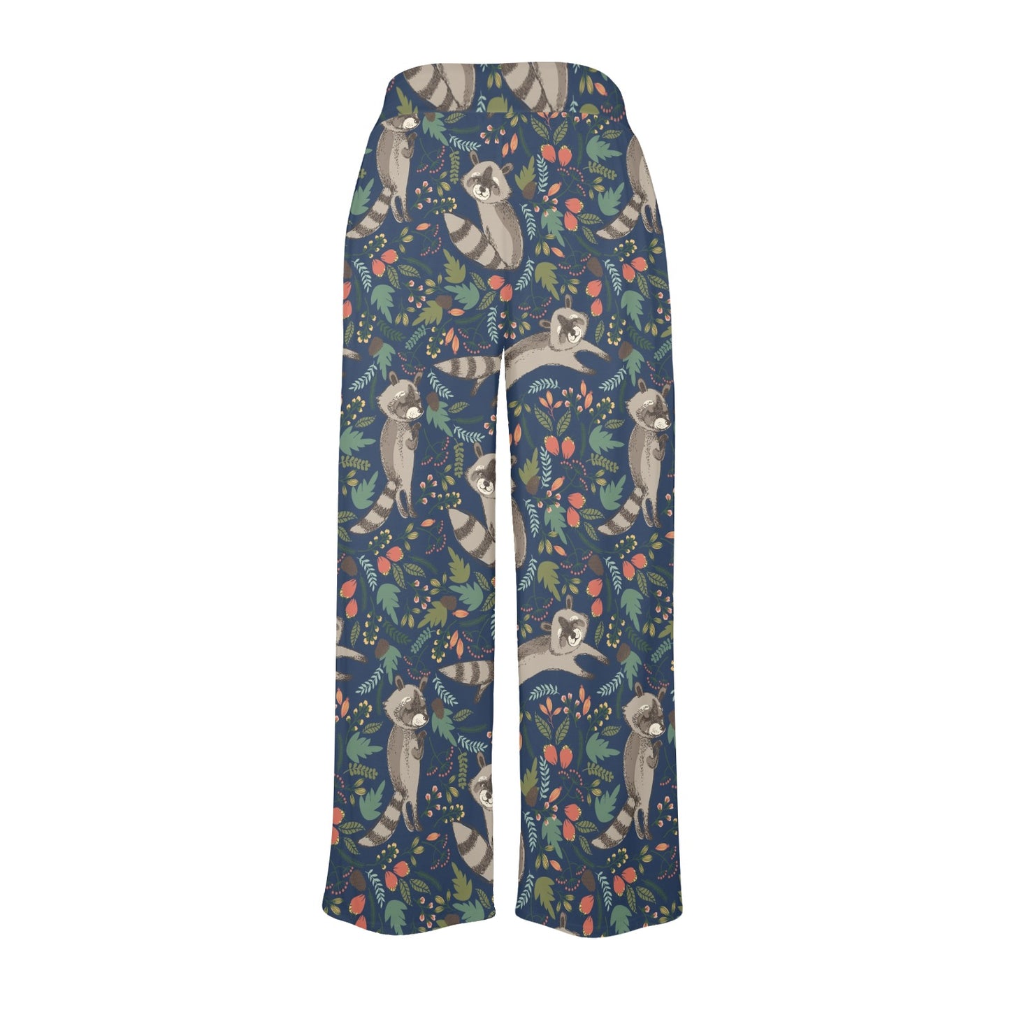 Raccoon Pattern Print Design A02 Women's Wide Leg Lounge Pants
