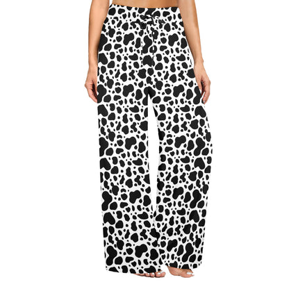 Cow Skin Pattern Print Design 04 Women's Wide Leg Lounge Pants
