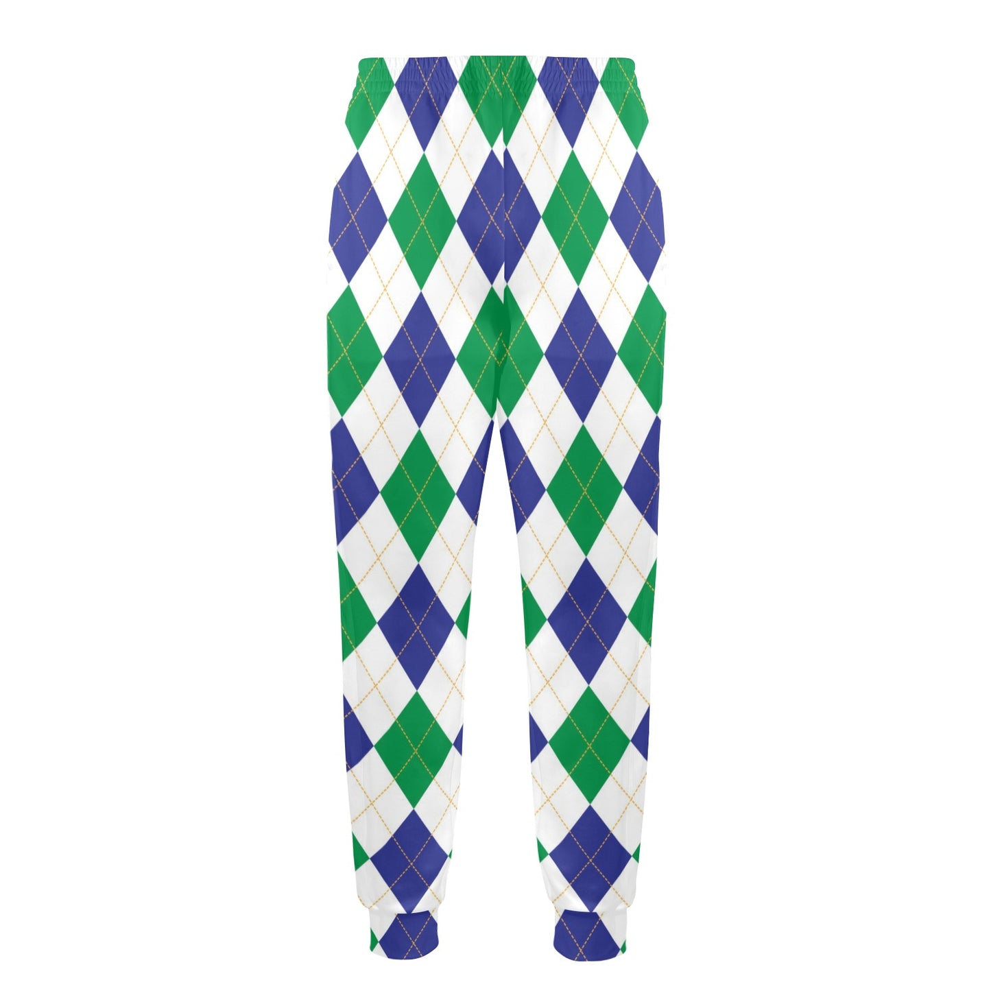 Argyle Green Blue Pattern Print Design 03 Men's Casual Track Pants
