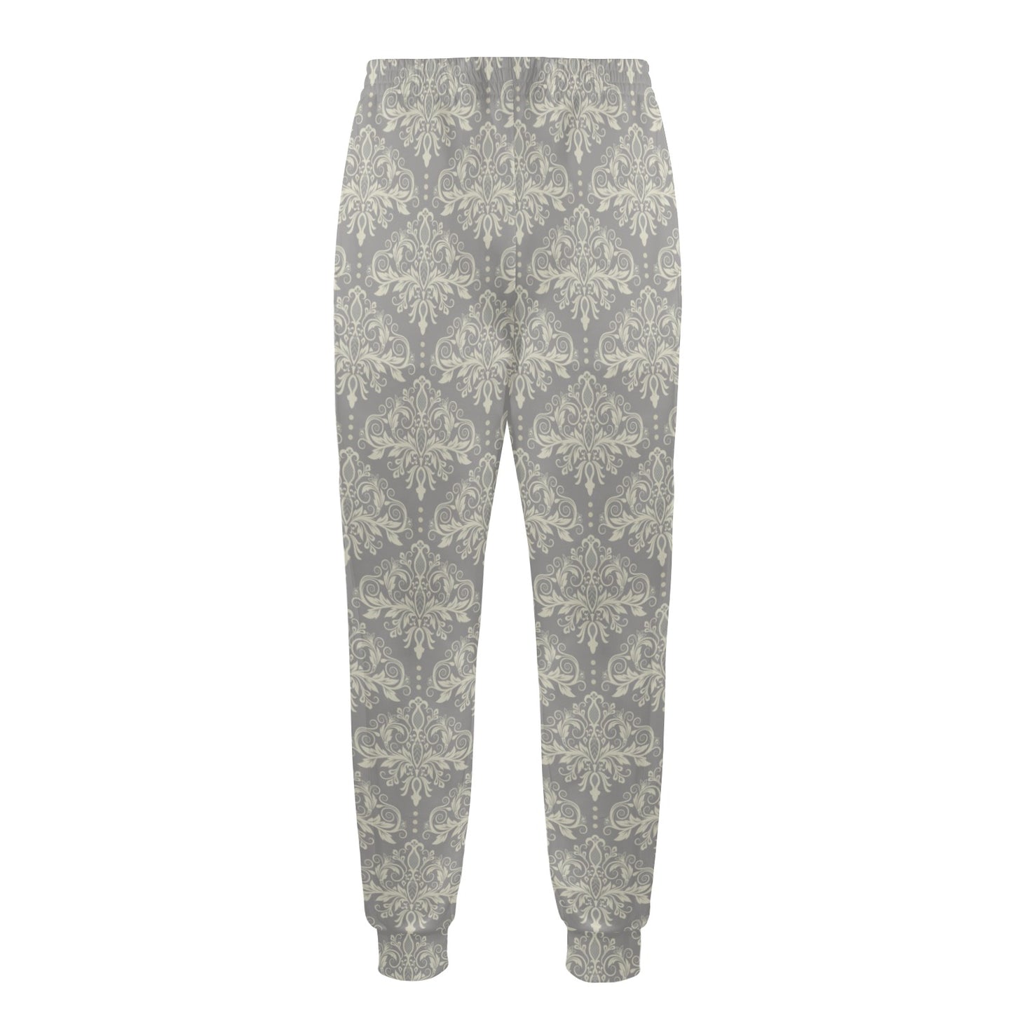 Damask Grey Elegant Print Pattern Men's Casual Track Pants