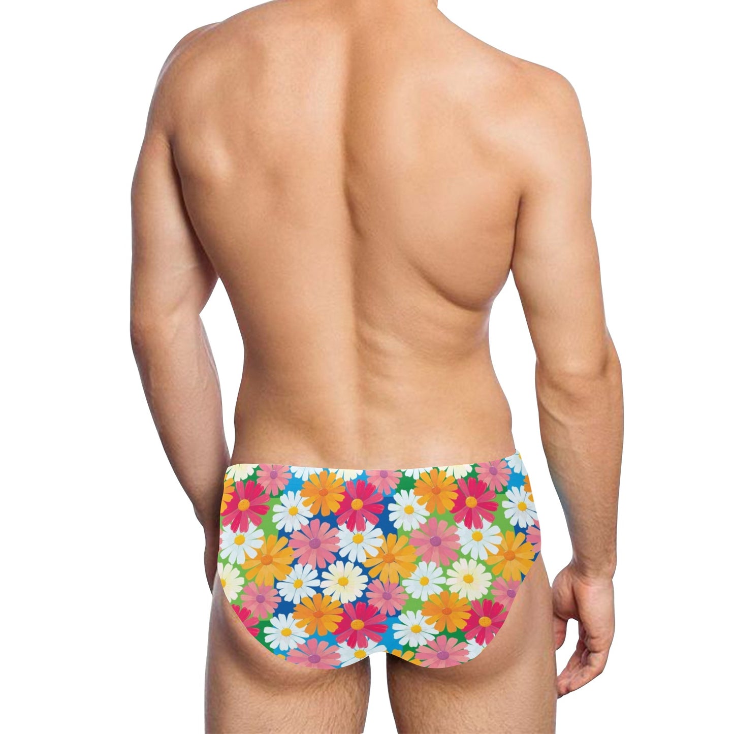 Daisy Pattern Print Design DS05 Men's Swimming Briefs