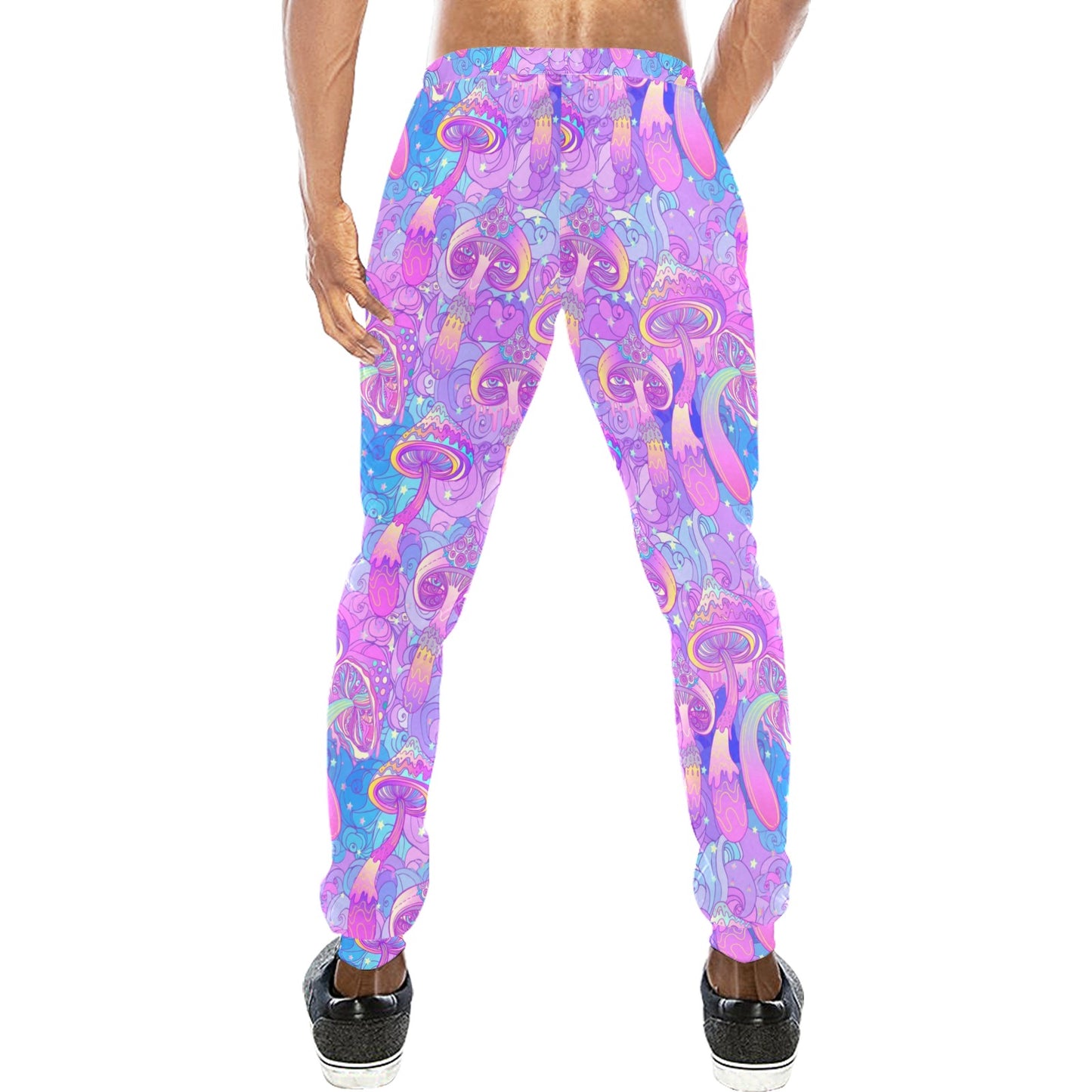 Psychedelic Trippy Mushroom Print Men's Sweatpants