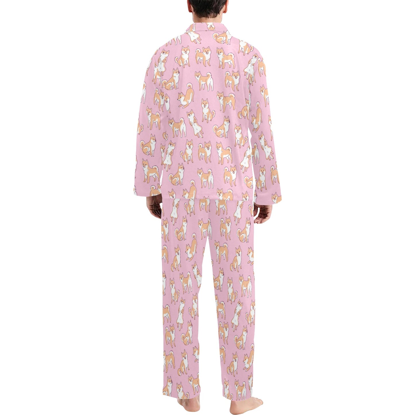 Shiba Inu Print Design LKS303 Men's Long Pajama Set