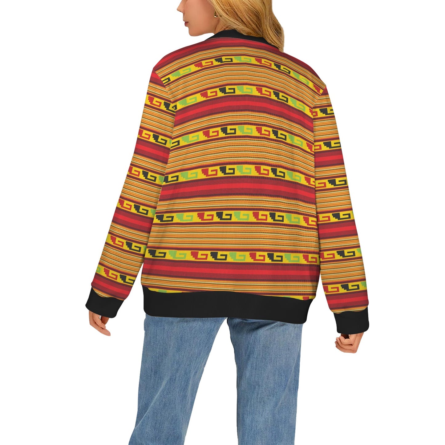 Mexican Blanket Ornament Print Pattern Women's Cardigan