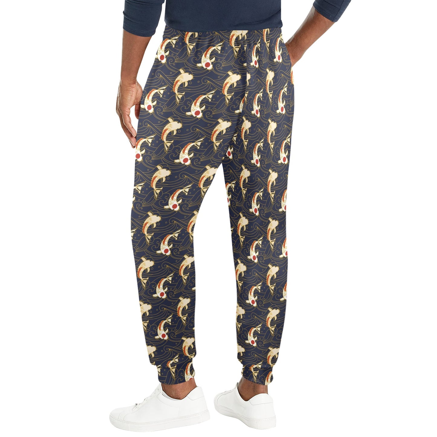 Koi Carp Japanese Design Themed Print Men's Casual Track Pants