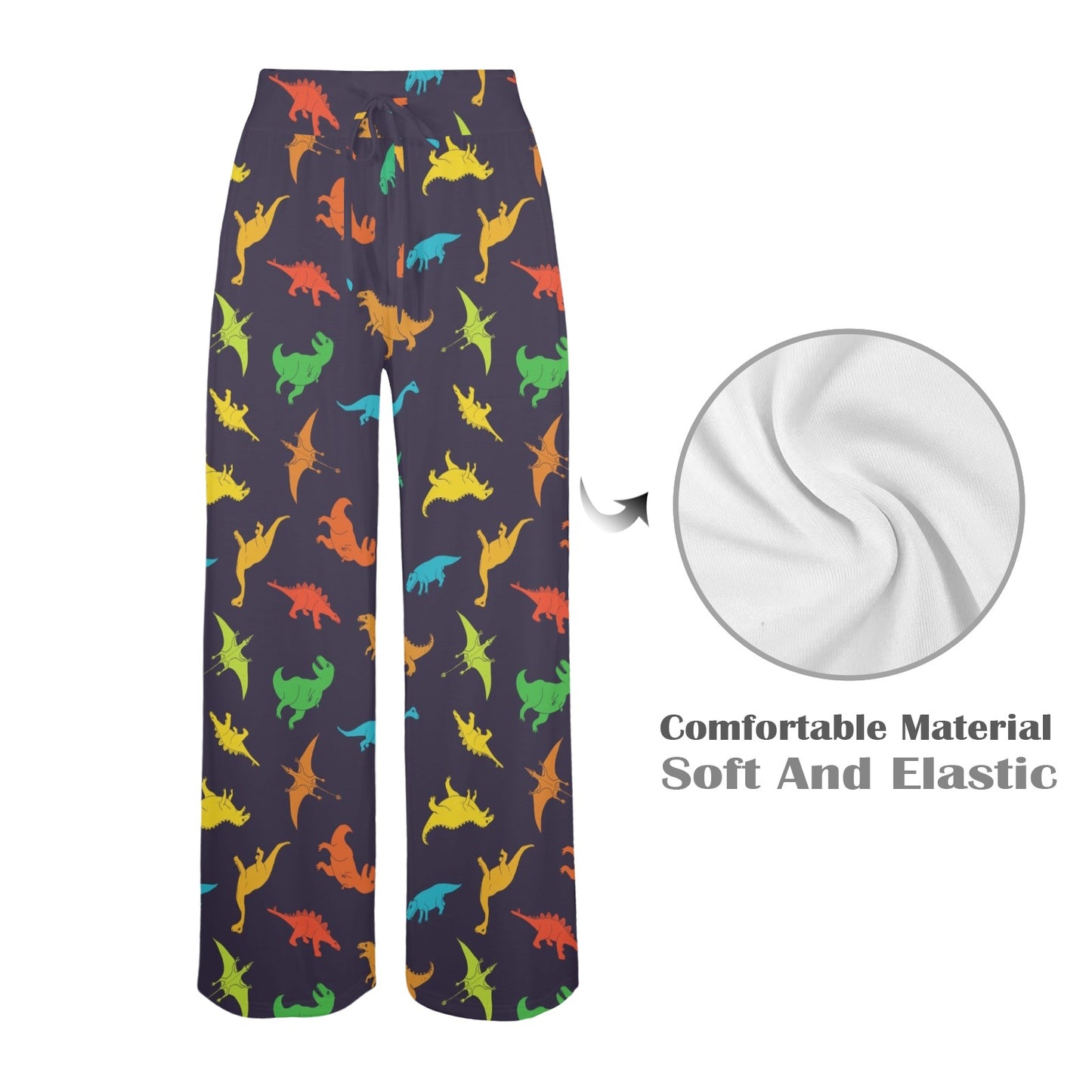 dinosaur Design Print Pattern JJ0105 Women's Wide Leg Lounge Pants
