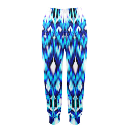 Ikat Blue Pattern Print Design 01 Women's Casual Track Pants