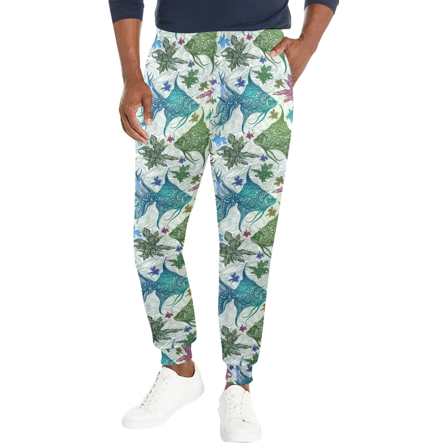 Angelfish Tribal Pattern Print Design 01 Men's Casual Track Pants