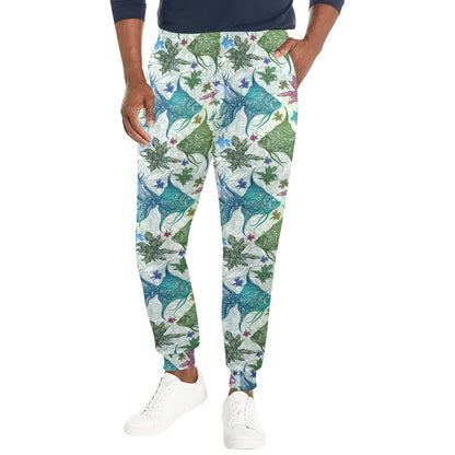 Angelfish Tribal Pattern Print Design 01 Men's Casual Track Pants