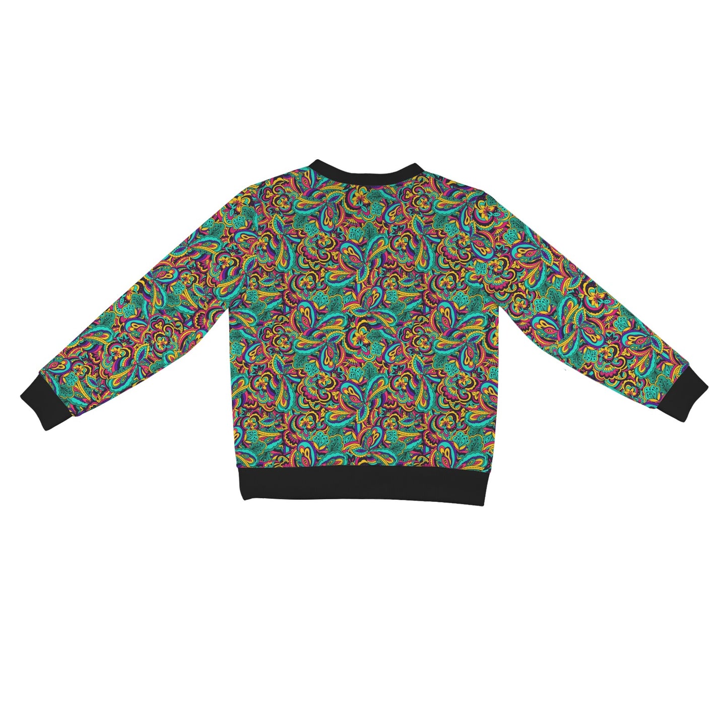 Psychedelic Trippy Floral Design Women's Cardigan