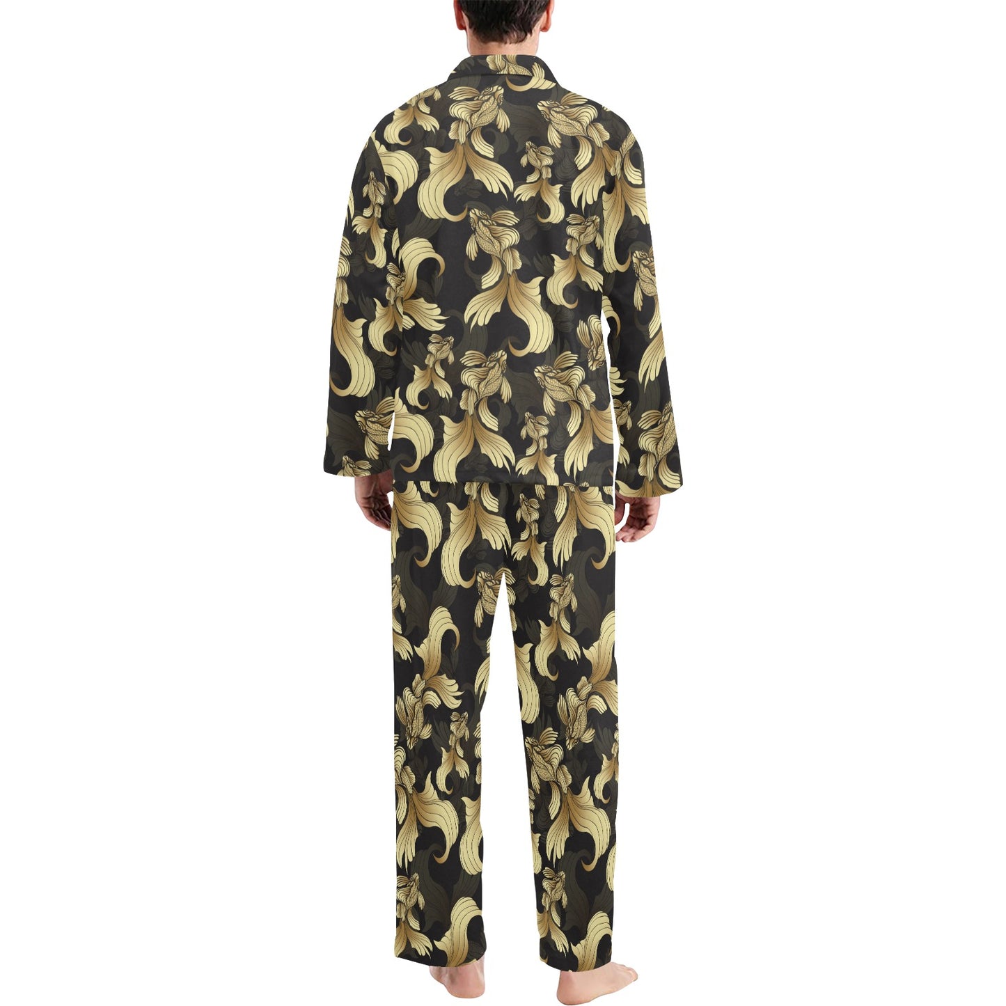 Goldfish Pattern Print Design 02 Men's Long Pajama Set
