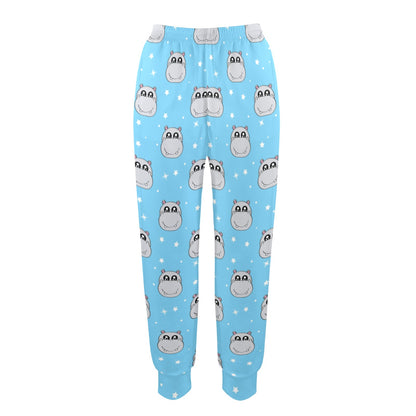 Hippo Design Print Pattern JJ0347 Women's Casual Track Pants