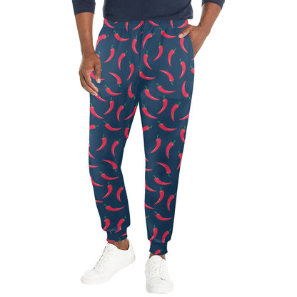 Chilli Pepper Pattern Print Design 03 Men's Casual Track Pants
