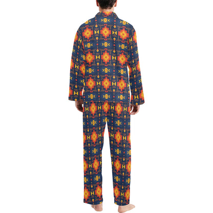 Southwest Pattern Print Design LKS307 Men's Long Pajama Set
