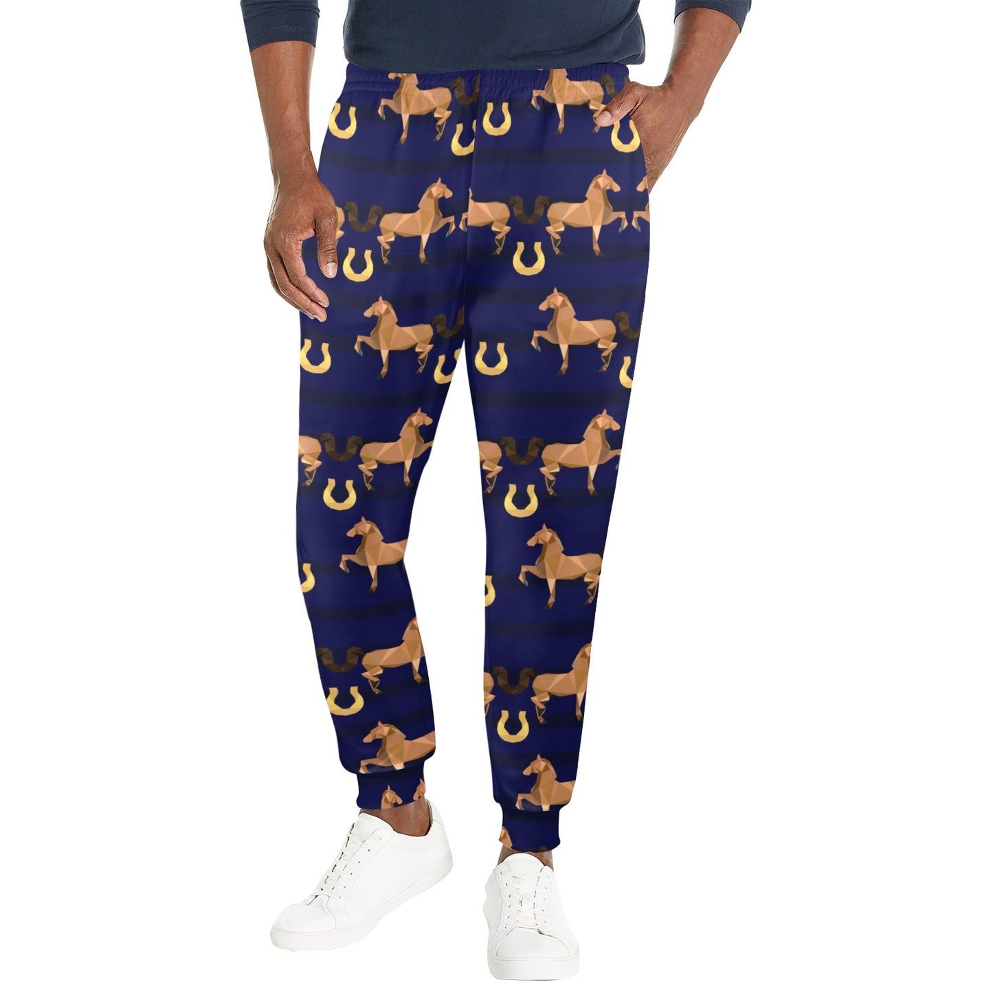 Horse Luxury Themed Pattern Print Men's Casual Track Pants
