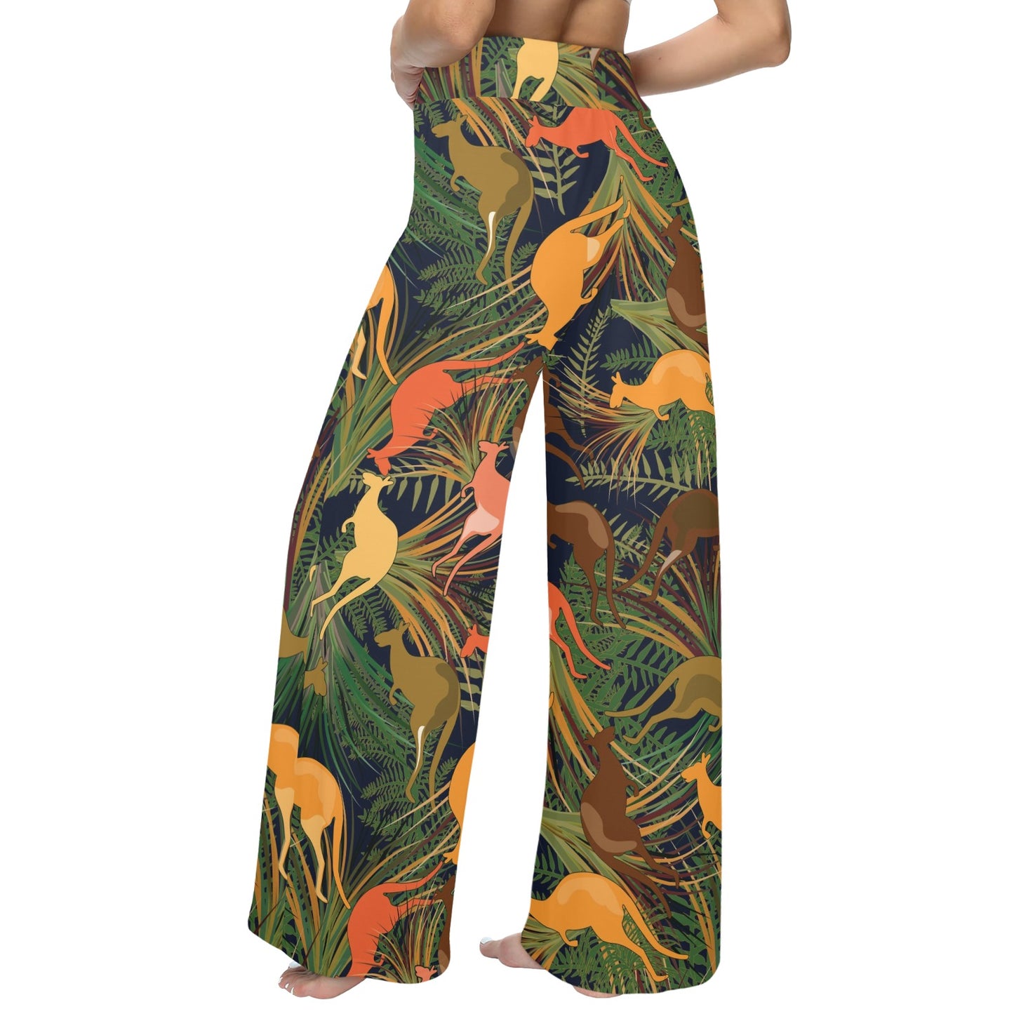 Kangaroos Pattern Print Design 07 Women's Wide Leg Lounge Pants