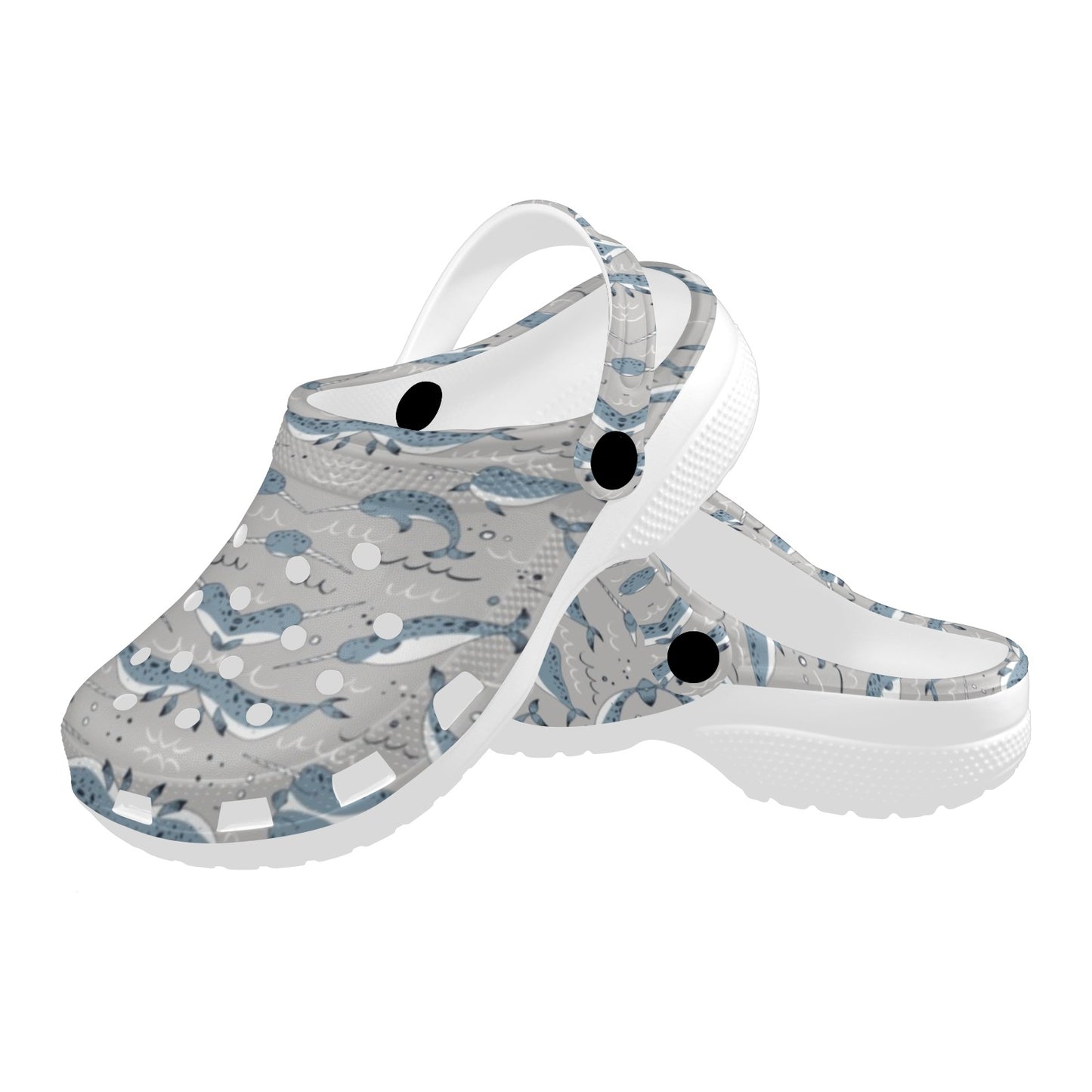 Narwhal Pattern Print Unisex Clogs Shoes