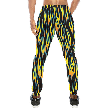 Flame Fire Yellow Pattern Men's Sweatpants