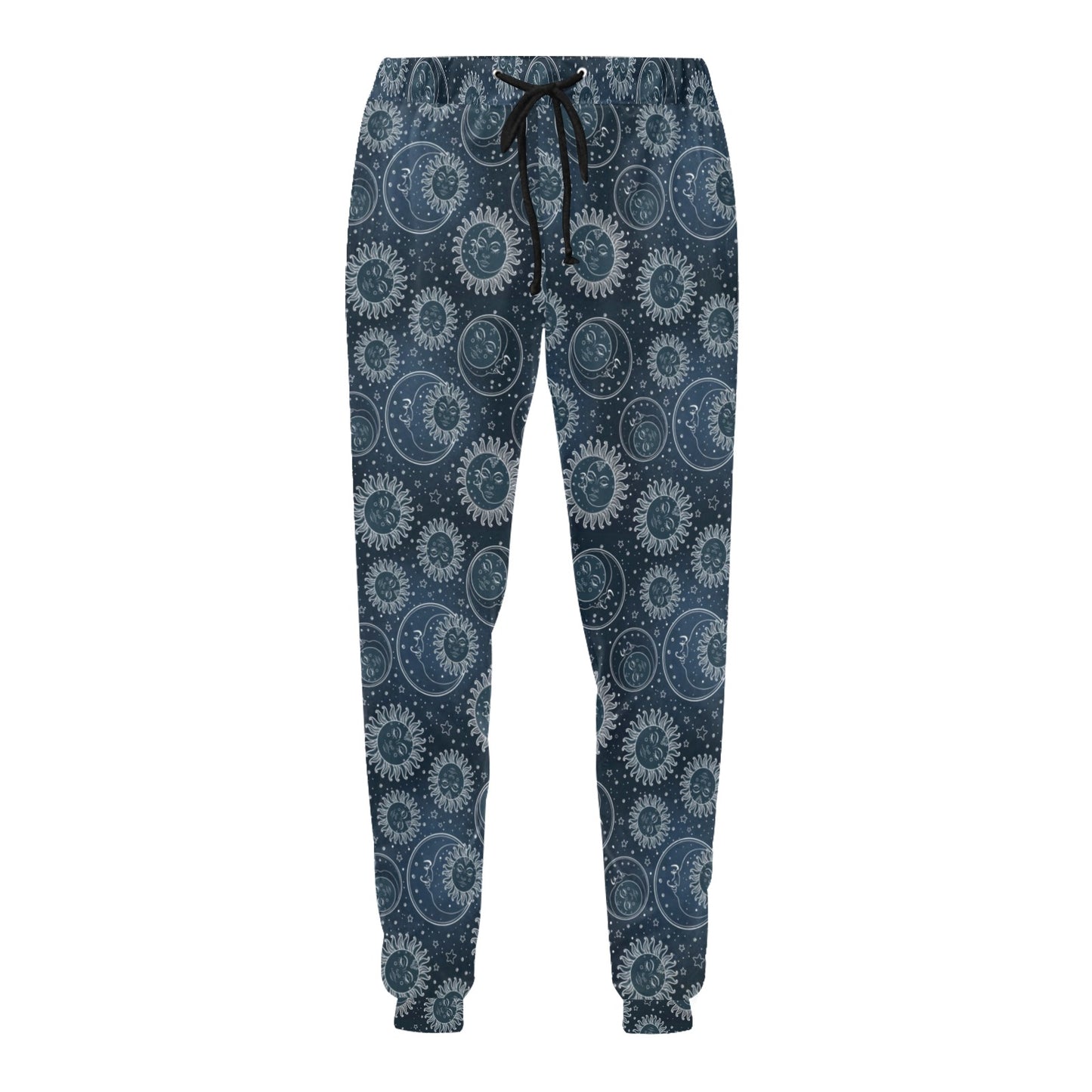 Sun Moon Tattoo Design Themed Print Men's Sweatpants