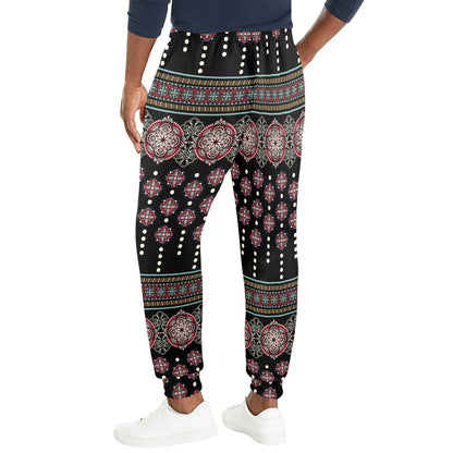 Ethnic Dot Style Print Pattern Men's Casual Track Pants