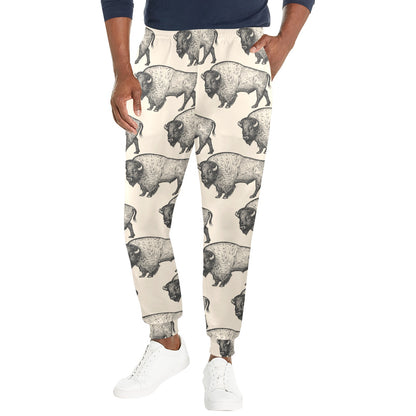 Bison Pattern Print Design 02 Men's Casual Track Pants