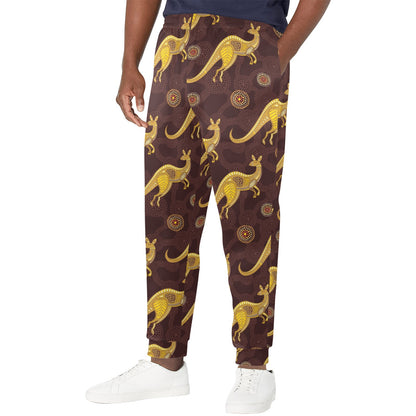 Kangaroos Aboriginal Pattern Print Design 08 Men's Casual Track Pants