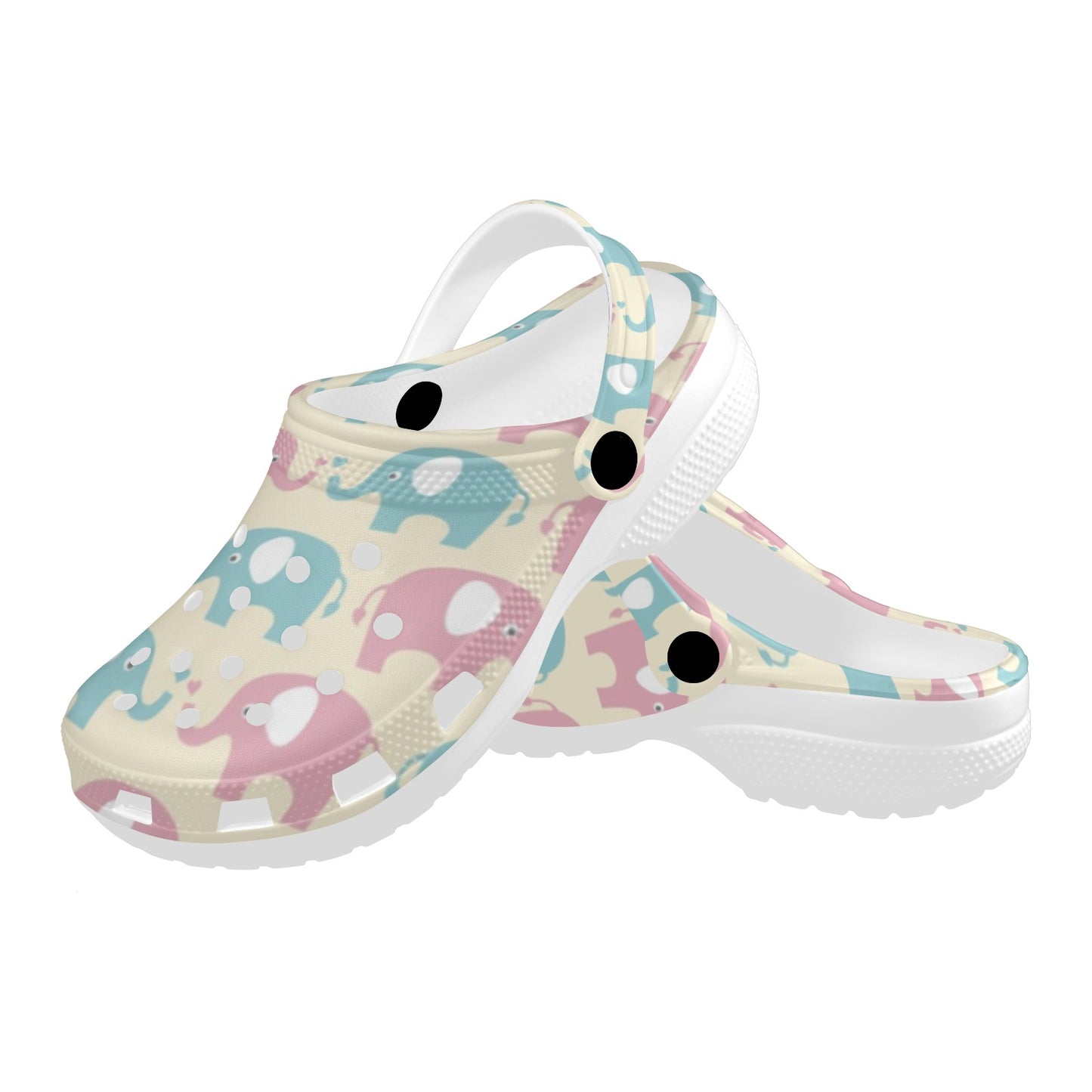 Elephant Baby Pastel Print Pattern Unisex Clogs Shoes
