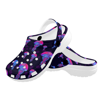 Jellyfish Neon Print Unisex Clogs Shoes