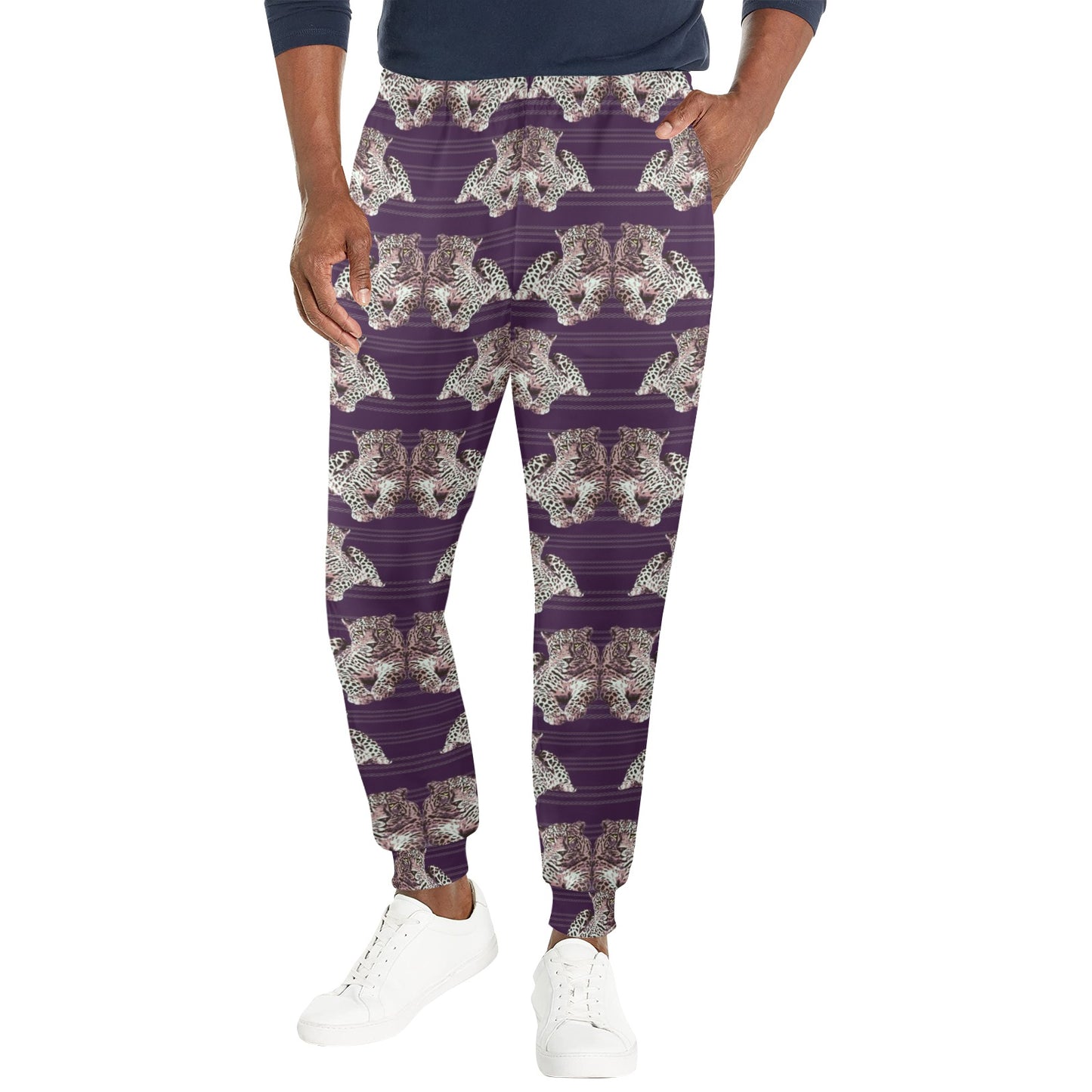 Leopard Pattern Print Design 01 Men's Casual Track Pants