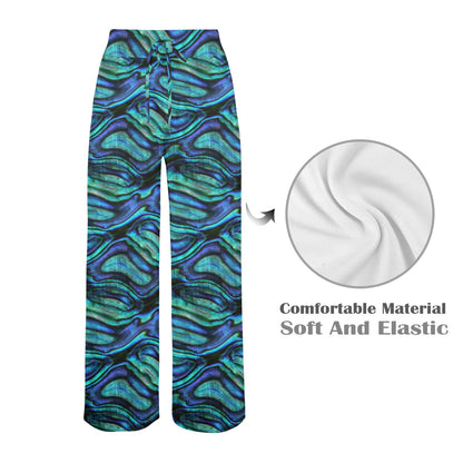 Abalone Pattern Print Design 02 Women's Wide Leg Lounge Pants