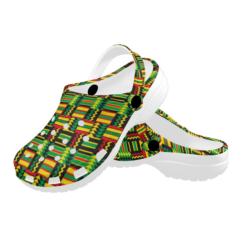 African Zip Zag Print Pattern Unisex Clogs Shoes