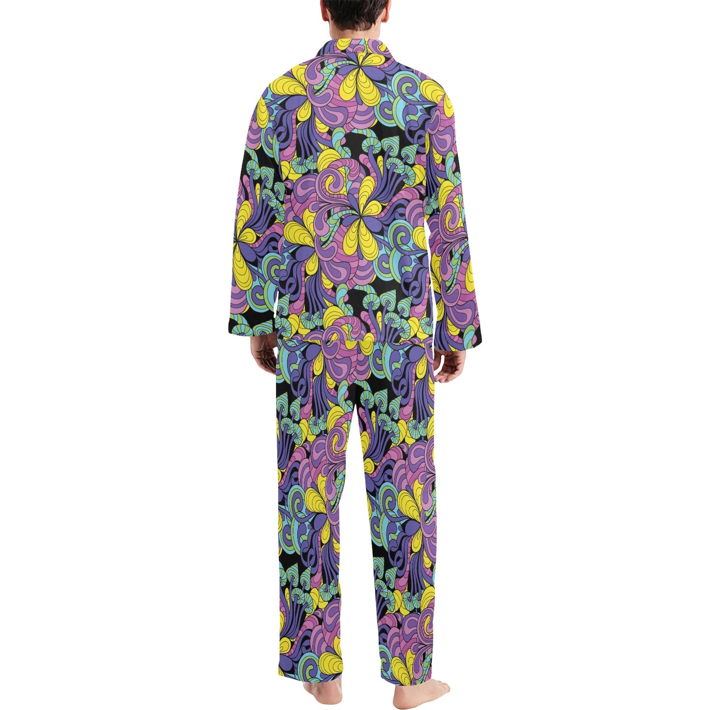 Trippy Print Design LKS305 Men's Long Pajama Set