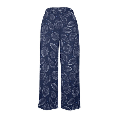 Seashell Print Design LKS3011 Women's Wide Leg Lounge Pants
