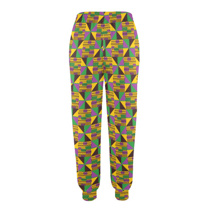 Kente Triangle Design African Print Women's Casual Track Pants