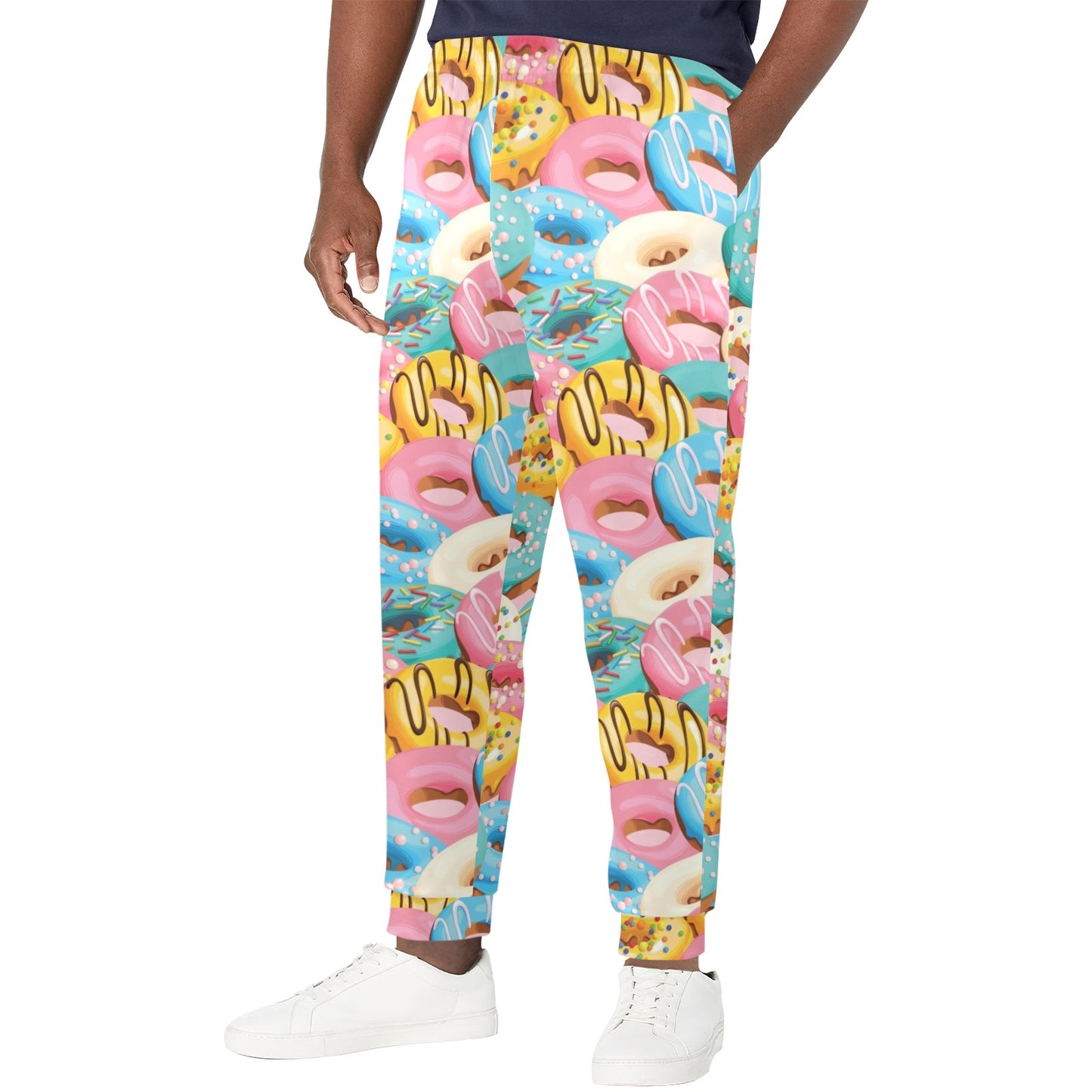 Donut Pattern Print Design DN01 Men's Casual Track Pants